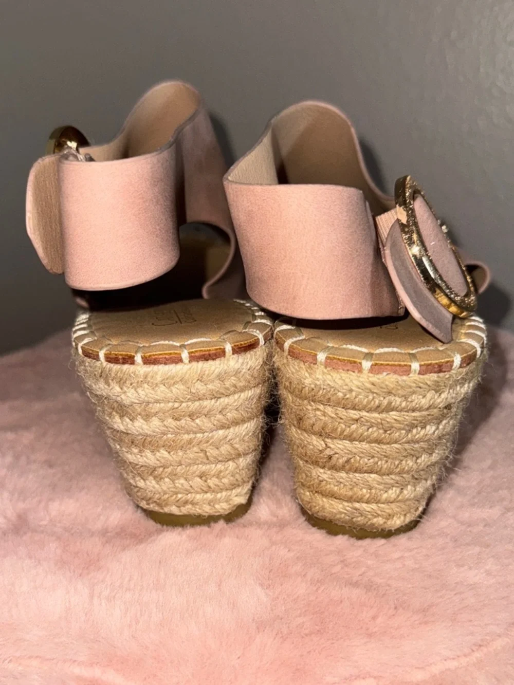 Catherine Malandrino Blush Pink Slingback Espadrille Sandals